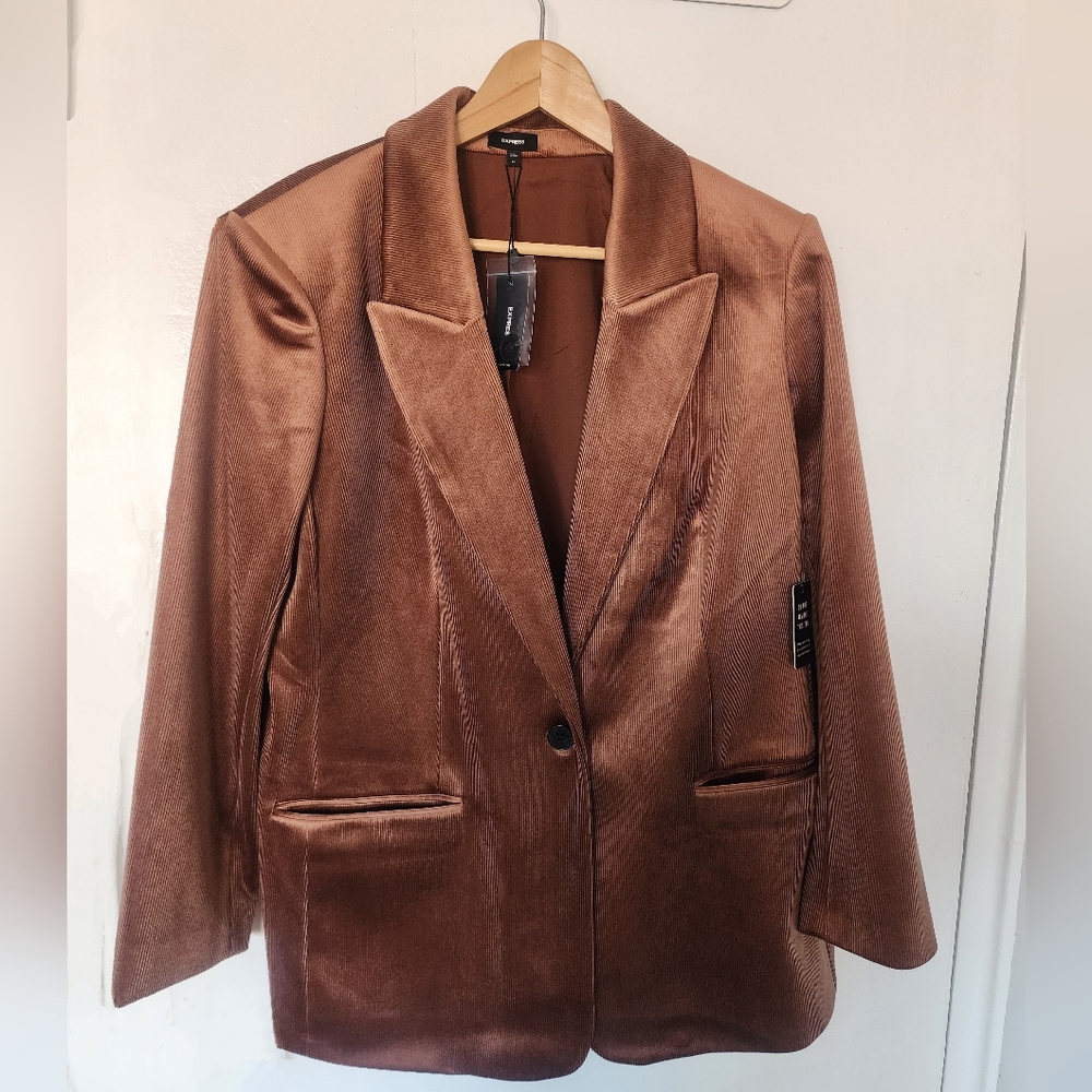 Velvet one button Courduroy Blazer XL